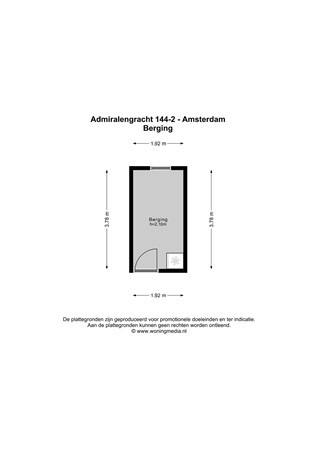 Plattegrond - Admiralengracht 144-2, 1057 GG Amsterdam - Admiralengracht 144-2 - Amsterdam - Berging - 2D.jpg